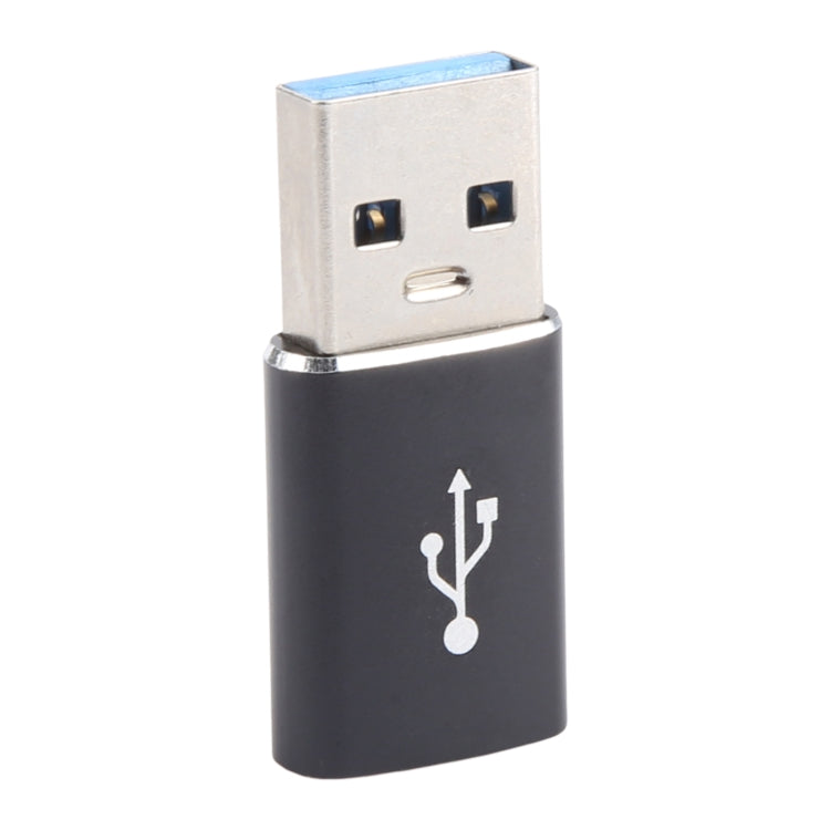 3 PCS USB-C / Type-C Female to USB 3.0 Male Aluminum Alloy Adapter, Support Charging & Transmission Data(Black)