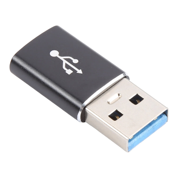 3 PCS USB-C / Type-C Female to USB 3.0 Male Aluminum Alloy Adapter, Support Charging & Transmission Data(Black)