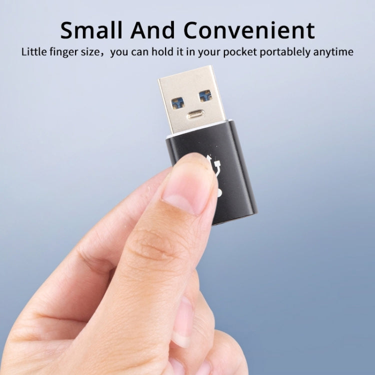 3 PCS USB-C / Type-C Female to USB 3.0 Male Aluminum Alloy Adapter, Support Charging & Transmission Data(Black)