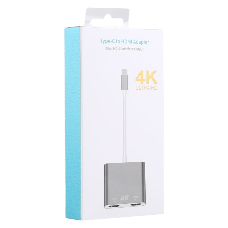 4K Ultra HD Dual HDMI Interface Output to USB-C / Type-C Adapter, 9175B
