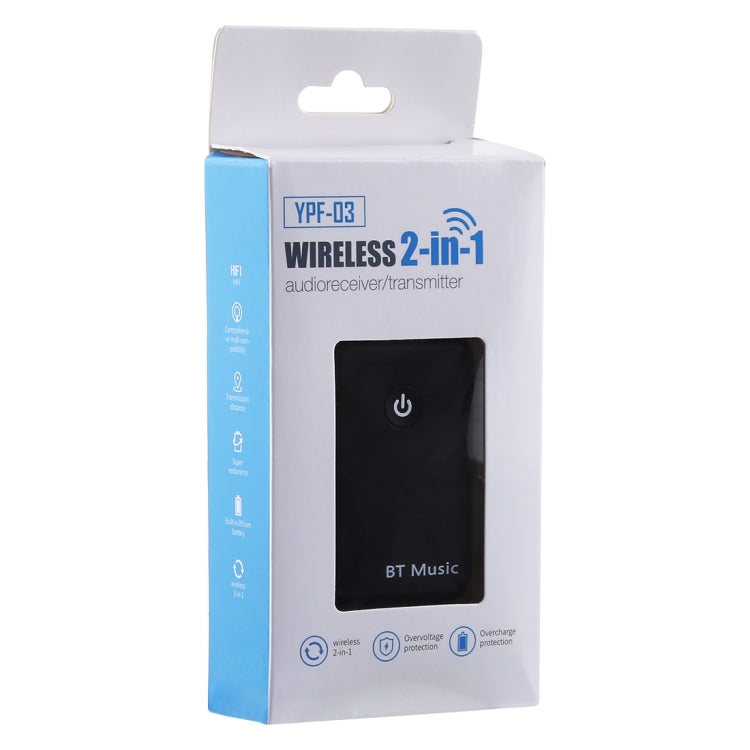 YPF-03 2 in 1 Bluetooth 4.2 Transmitter & Receiver  3.5mm Wireless Audio Adapter, Transmission Distance: 20m, For PC, TV, Home Stereo, Phone