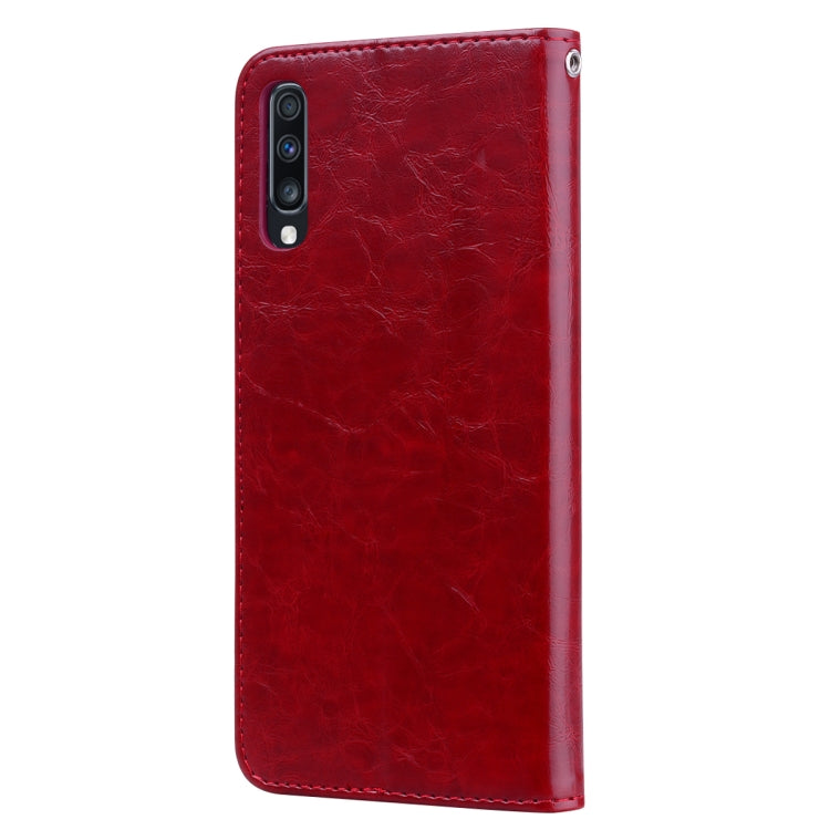 Business Style Oil Wax Texture Horizontal Flip Leather Case for Galaxy A70, with Holder & Card Slots & Wallet, For Galaxy A70
