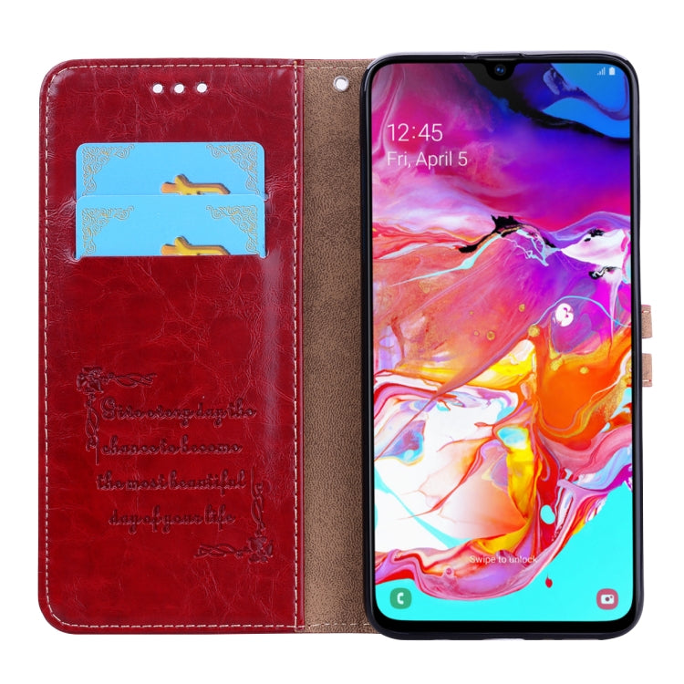 Business Style Oil Wax Texture Horizontal Flip Leather Case for Galaxy A70, with Holder & Card Slots & Wallet, For Galaxy A70
