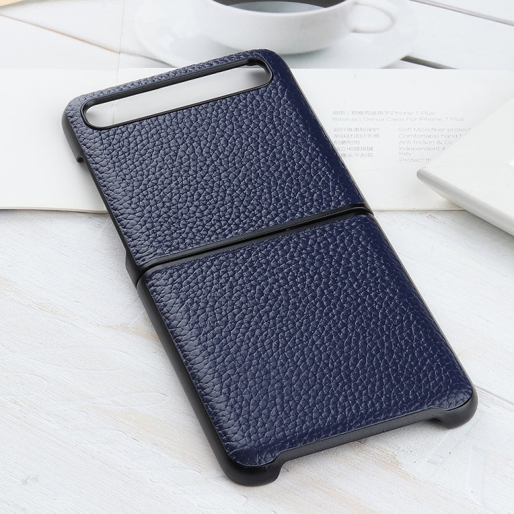 For Galaxy Z Flip Litchi Texture Leather Folding Protective Case
