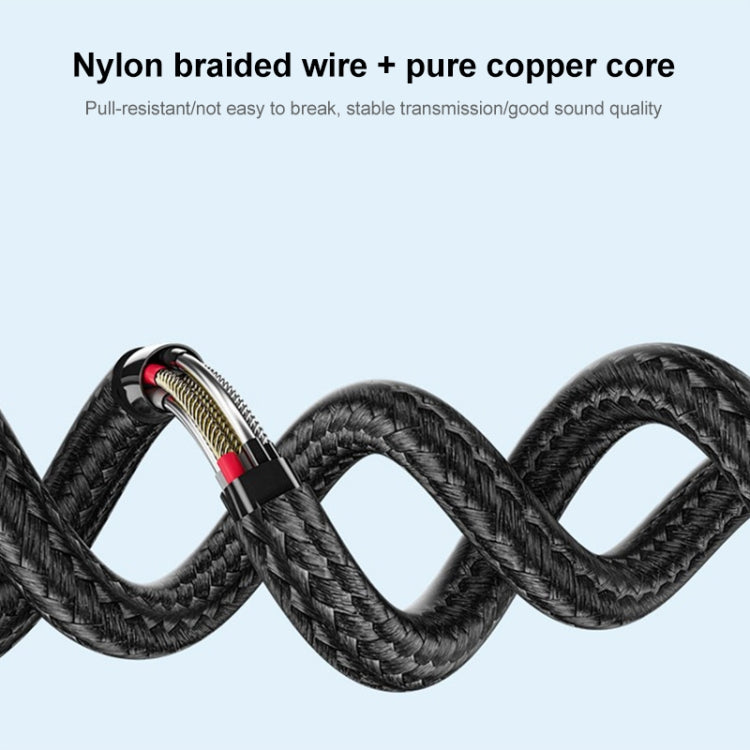 1m Weave Style Type-C Male to 3.5mm Male Audio Cable(Black)
