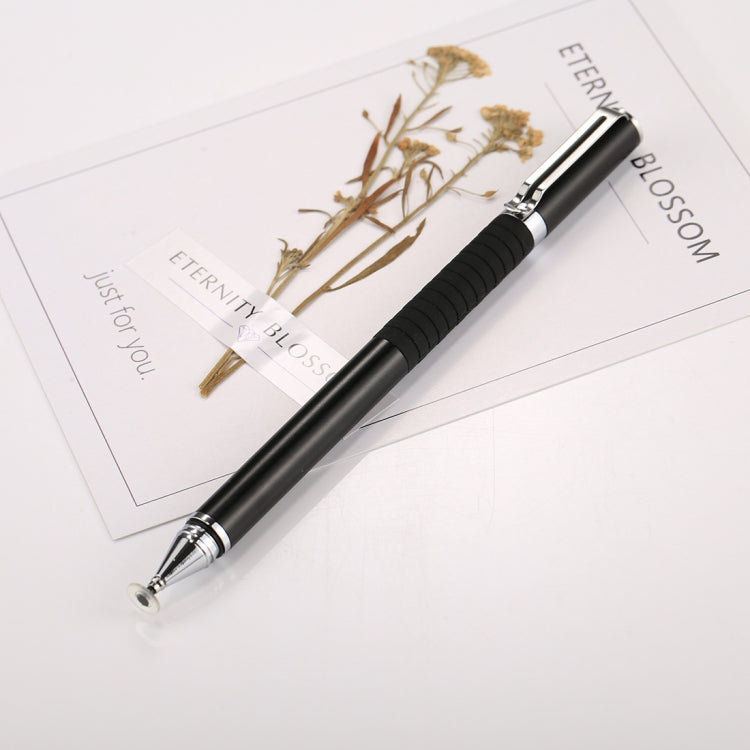 Universal 2-in-1 Multifunction Round Thin Tip Capacitive Stylus Pen for iPhone, iPad, Samsung, and Other Touch Screen Devices (Black)