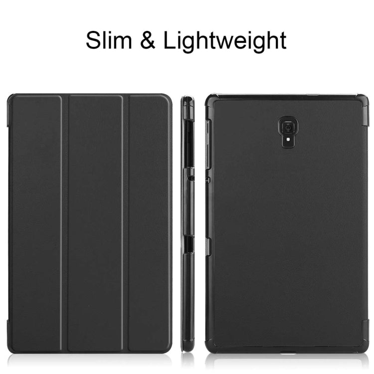 Custer Texture Horizontal Flip PU Leather Case for Galaxy Tab A 10.5 / T595 & T590, with Three-folding Holder & Sleep / Wake-up Function