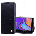 Business Style Oil Wax Texture Horizontal Flip Leather Case for Galaxy A7 (2018), with Holder & Card Slots & Wallet, For Galaxy A7