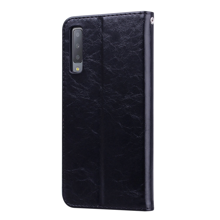 Business Style Oil Wax Texture Horizontal Flip Leather Case for Galaxy A7 (2018), with Holder & Card Slots & Wallet, For Galaxy A7
