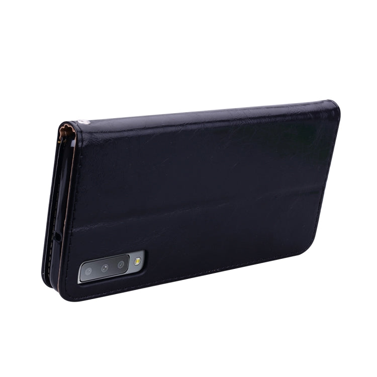 Business Style Oil Wax Texture Horizontal Flip Leather Case for Galaxy A7 (2018), with Holder & Card Slots & Wallet, For Galaxy A7