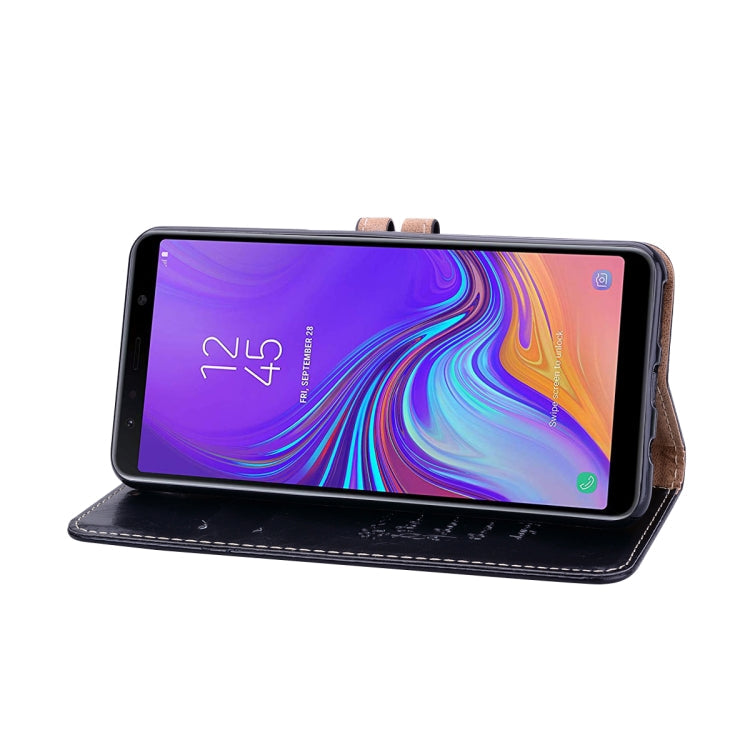 Business Style Oil Wax Texture Horizontal Flip Leather Case for Galaxy A7 (2018), with Holder & Card Slots & Wallet, For Galaxy A7