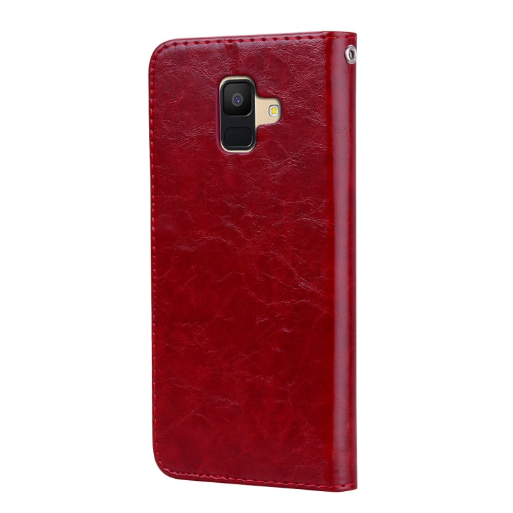 Business Style Oil Wax Texture Horizontal Flip Leather Case for Galaxy A6 (2018), with Holder & Card Slots & Wallet, For Galaxy A6 (2018)