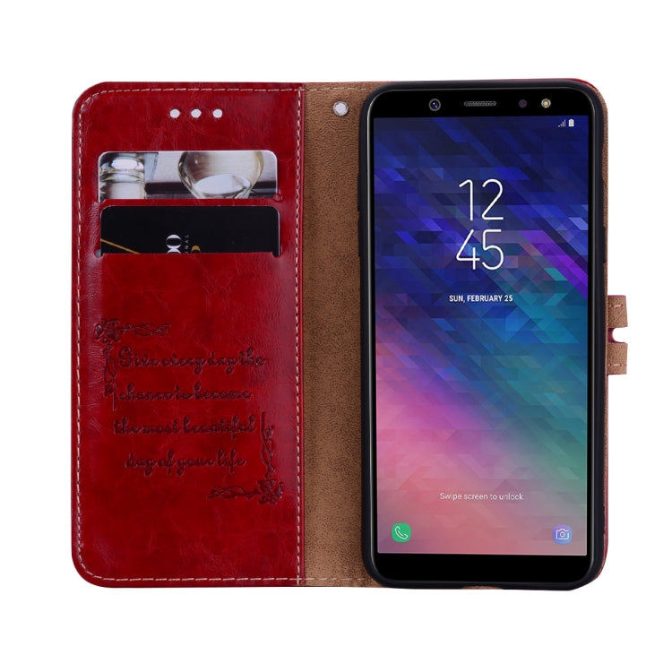 Business Style Oil Wax Texture Horizontal Flip Leather Case for Galaxy A6 (2018), with Holder & Card Slots & Wallet, For Galaxy A6 (2018)