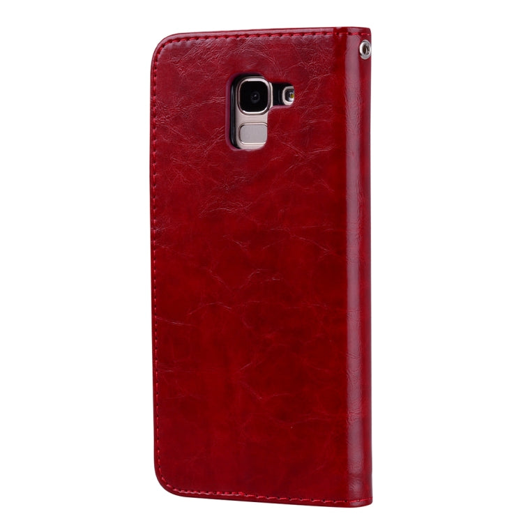 Business Style Oil Wax Texture Horizontal Flip Leather Case for Galaxy J6 (EU Version) (2018), with Holder & Card Slots & Wallet, For Galaxy J6 (EU Version) (2018)