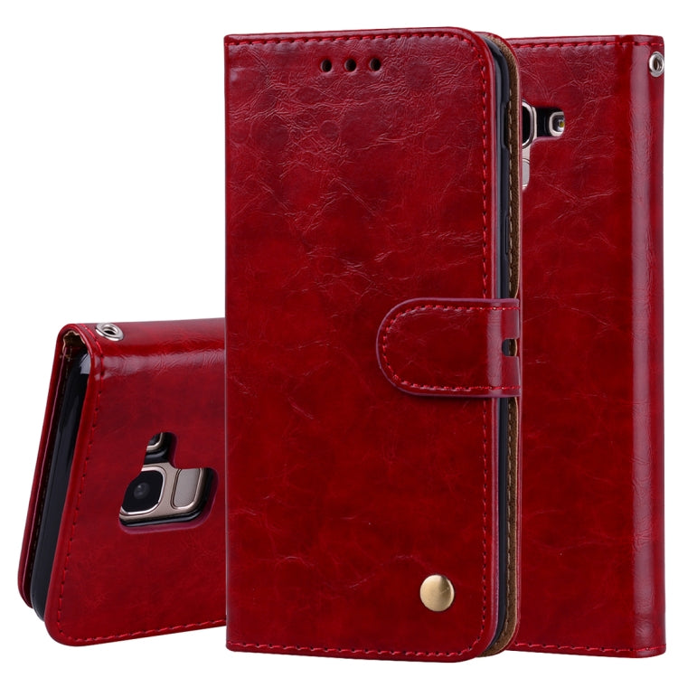 Business Style Oil Wax Texture Horizontal Flip Leather Case for Galaxy J6 (EU Version) (2018), with Holder & Card Slots & Wallet, For Galaxy J6 (EU Version) (2018)