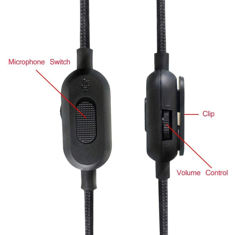 ZS0159 For Logitech G433 / G233 / G Pro / G Pro X 3.5mm Male to Male Gaming Headset Audio Cable with Wire-controlled, Cable Length: 2m(Red)