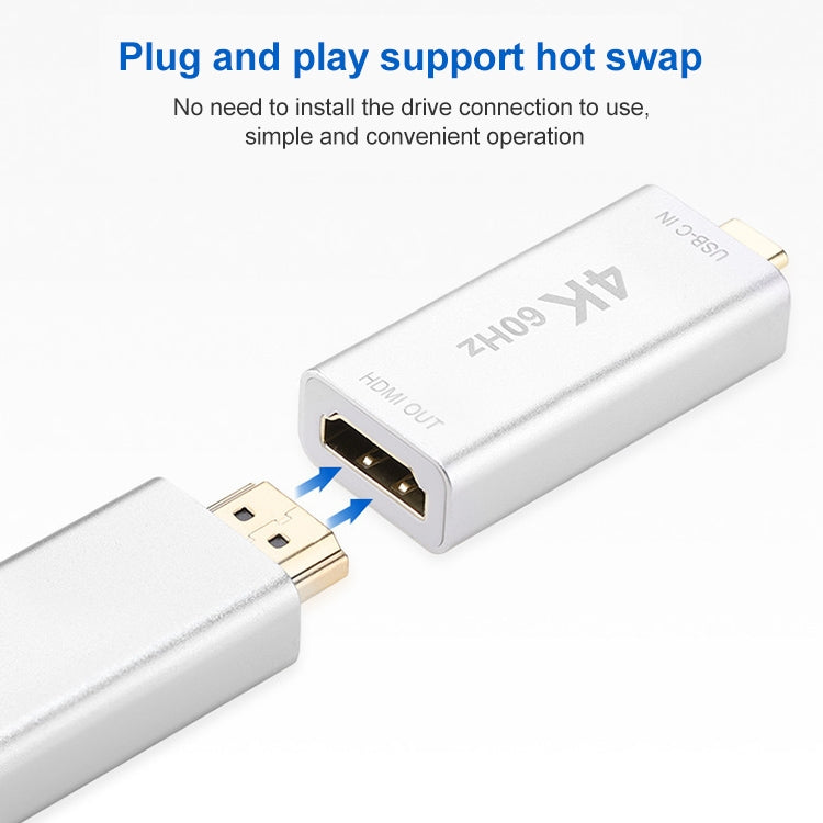 USB-C / Type-C Male to HDMI Female Aluminum-magnesium Alloy Adapter (Gold)