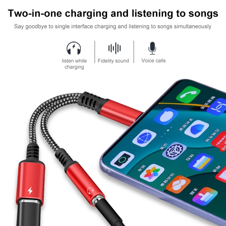 2 in 1 USB-C / Type-C Male to PD 60W USB-C / Type-C Charging + 3.5mm Audio Female Earphone Adapter (Silver)