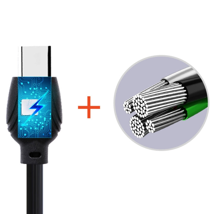 awei CL-62 2 in 1 2.5A USB-C / Type-C Charging + Transmission Aluminum Alloy Double-sided Insertion Data Cable, Length: 1m (Black)