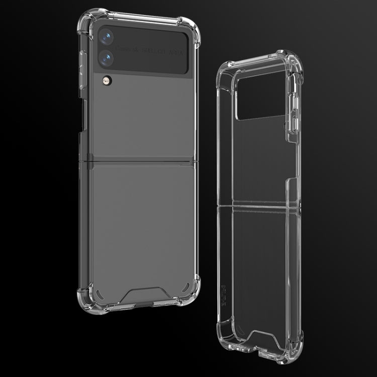 For Samsung Galaxy Z Flip4 Shock-resistant Transparent Acrylic TPU Phone Case, For Samsung Galaxy Z Flip4