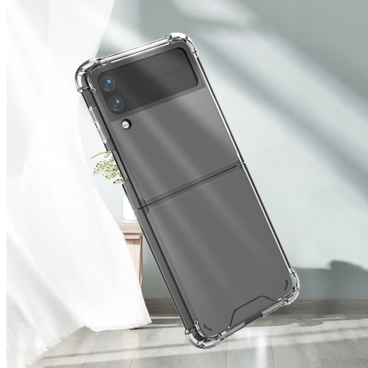 For Samsung Galaxy Z Flip4 Shock-resistant Transparent Acrylic TPU Phone Case, For Samsung Galaxy Z Flip4