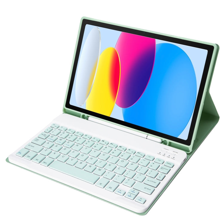 For iPad 11 2025 / 10th Gen 10.9 2022 A10B Lambskin Texture Ultra-thin Bluetooth Keyboard Leather Tablet Case with Pen Slot, A10B