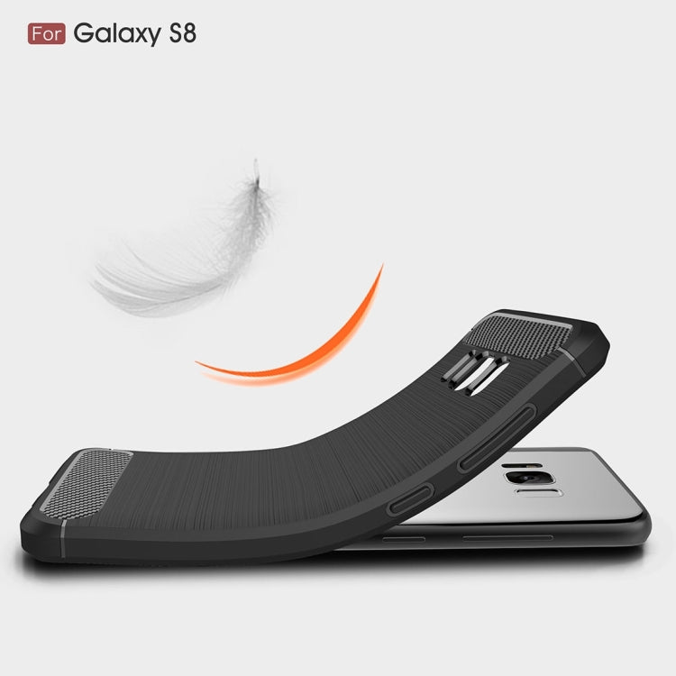 For Galaxy S8 Brushed Carbon Fiber Texture Shockproof TPU Protective Cover Case, For Galaxy S8, For Samsung Galaxy S8