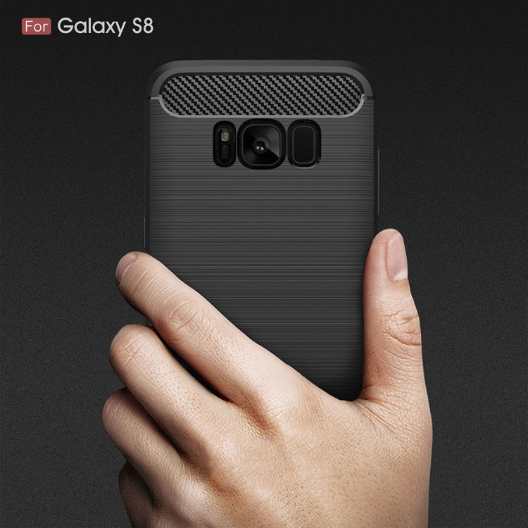 For Galaxy S8 Brushed Carbon Fiber Texture Shockproof TPU Protective Cover Case, For Galaxy S8, For Samsung Galaxy S8
