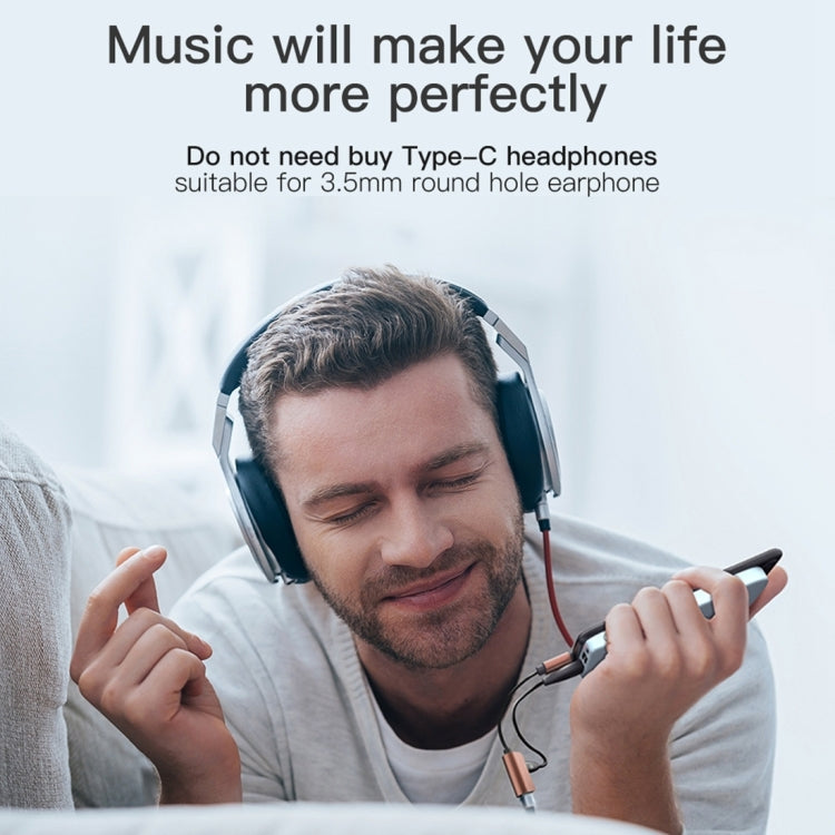 2 in 1 Cable Fast Charge Type-C Male to Type-C Female + 3.5mm Female Jack Headphone Adapter Converter, Supports Audio and Charging, Length: 12cm(Red)