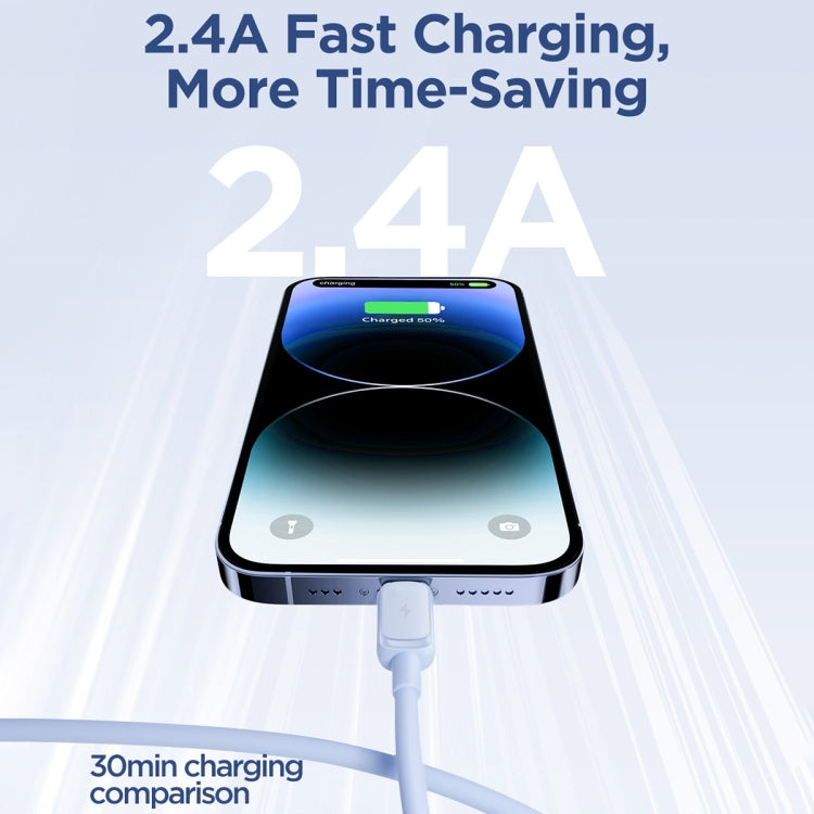JOYROOM S-AL012A14 Multi-Color Series 2.4A USB to 8 Pin Fast Charging Data Cable, Length:1.2m(Blue)