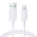 JOYROOM S-AL012A14 Multi-Color Series 2.4A USB to 8 Pin Fast Charging Data Cable, Length:1.2m(White)