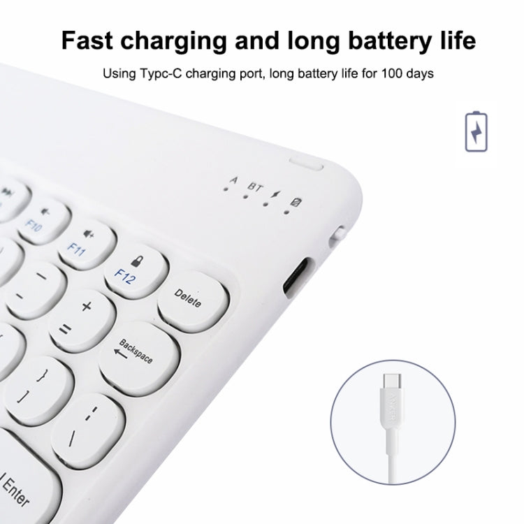 X3 10 inch Universal Tablet Round Keycap Wireless Bluetooth Keyboard, X3