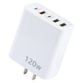 120W Dual PD Type-C + 3 x USB Multi Port Charger, US Plug