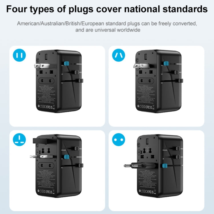MOMAX UA11 1-World 20W PD Global Travel Fast Charger Power Adapter(Black)