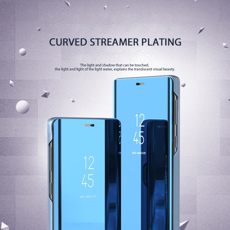 Electroplating Mirror Horizontal Flip Leather Case for Galaxy A70 , with Holder, For Galaxy A70