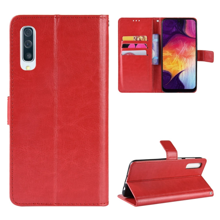 Retro Crazy Horse Texture Horizontal Flip Leather Case for Galaxy A70, with Holder & Card Slots & Photo Frame