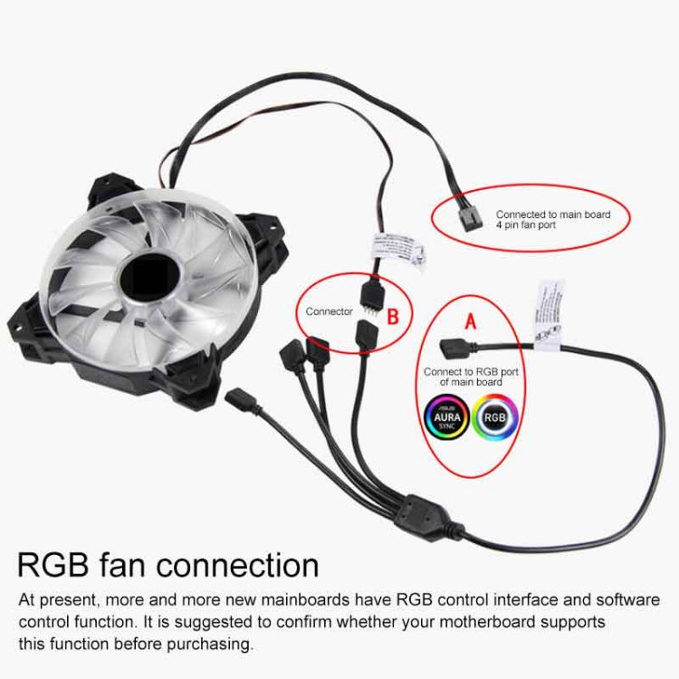3 Pin 5V 1 to 2 Motherboard AURA RGB PC Cooling Extension Cable for Asus, 1 to 2
