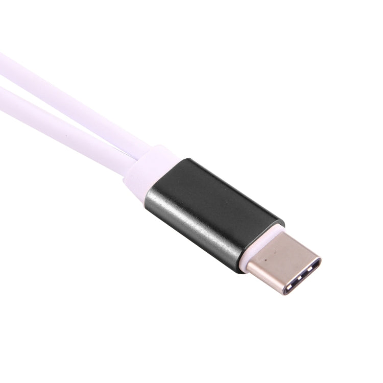 USB-C / Type-C Male to 3.5mm Female & Type-C Female Audio Adapter(Black)