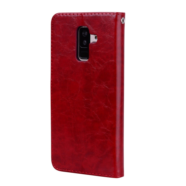 Business Style Oil Wax Texture Horizontal Flip Leather Case for Galaxy A6 Plus (2018), with Holder & Card Slots & Wallet, For Galaxy A6 Plus (2018)