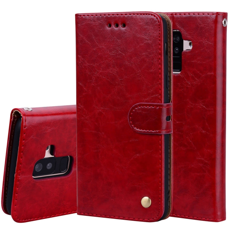 Business Style Oil Wax Texture Horizontal Flip Leather Case for Galaxy A6 Plus (2018), with Holder & Card Slots & Wallet, For Galaxy A6 Plus (2018)