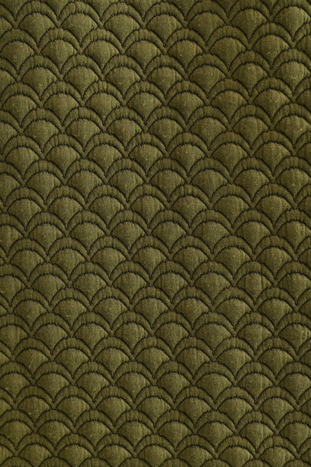 Flory Scallop Quilt Wide Leg Trouser - Moss Green