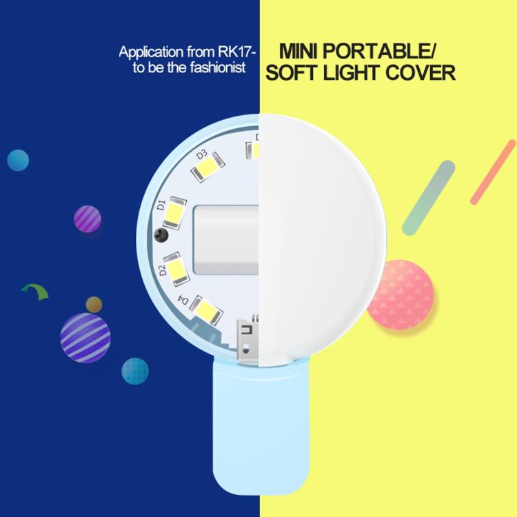 RK17 Portable 3-Level Brightness LED Fill Light for Smartphones (Pink)