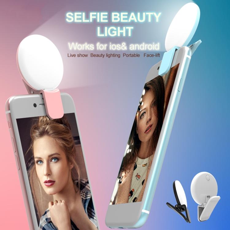 RK17 Portable 3-Level Brightness LED Fill Light for Smartphones (Pink)
