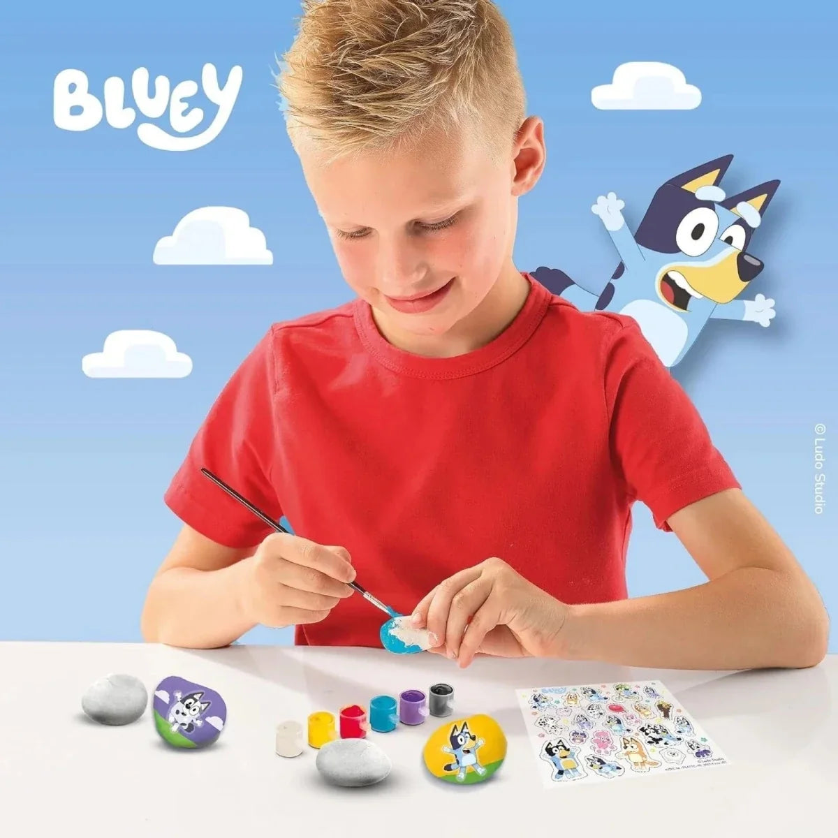 SES Creative Bluey Rock Painting Set - 5 Stones Paints & Stickers