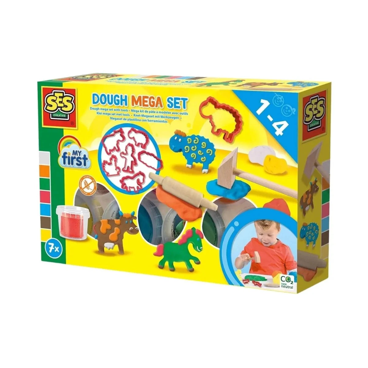 SES Creative My First Dough Mega Set with Tools 7x90g