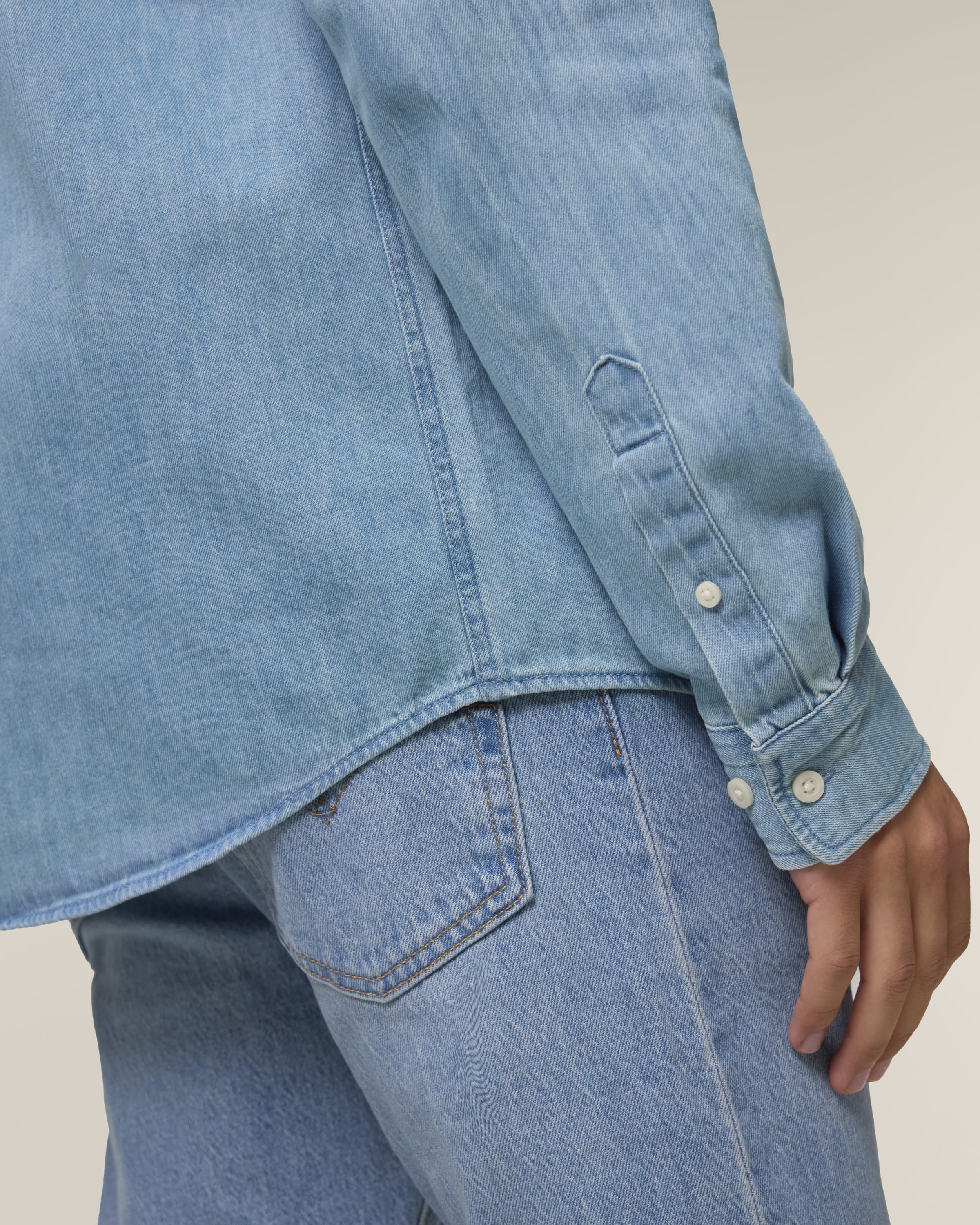 Organic Cotton Long Sleeve Denim Shirt: Mens