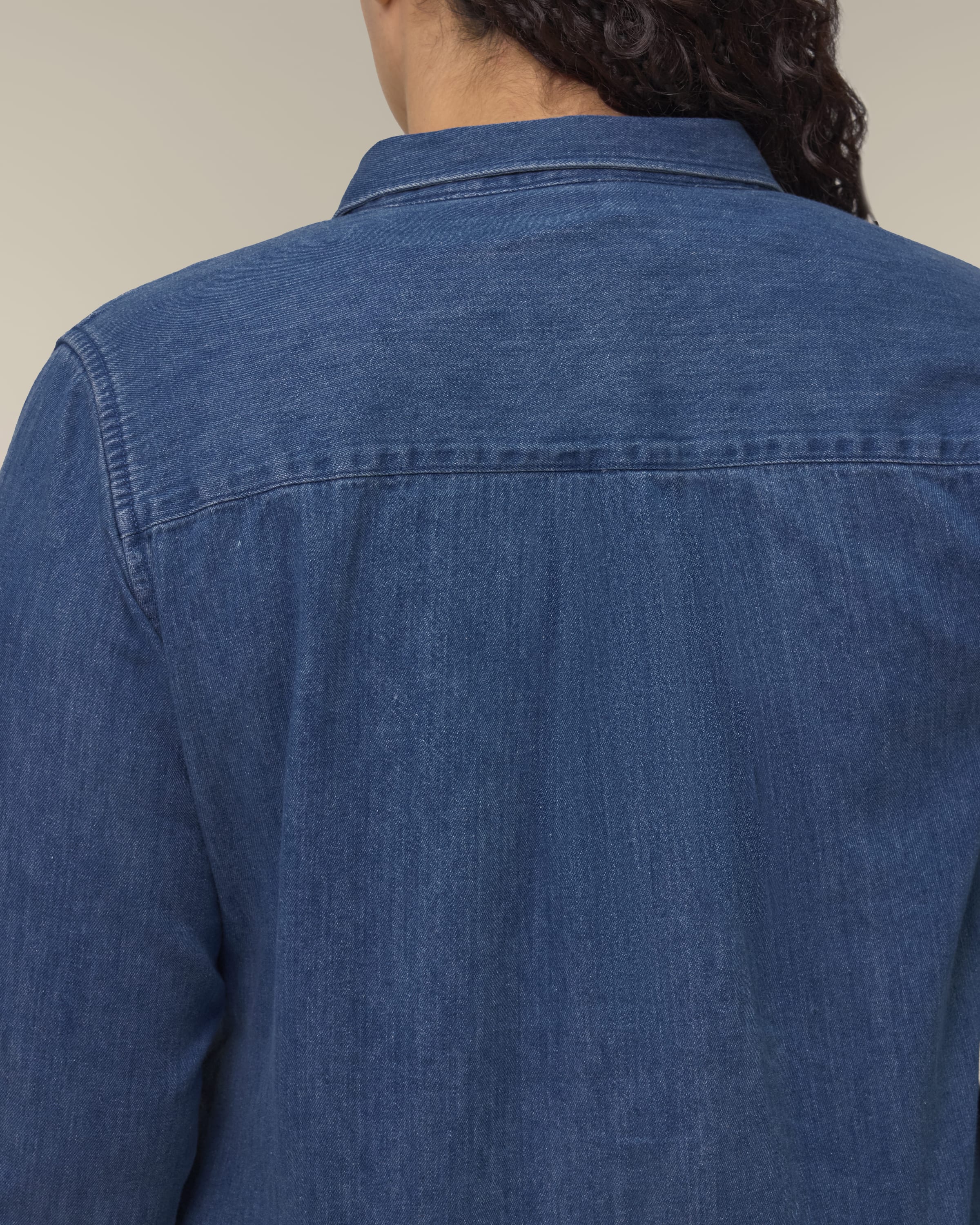 Organic Cotton Long Sleeve Denim Shirt: Womens
