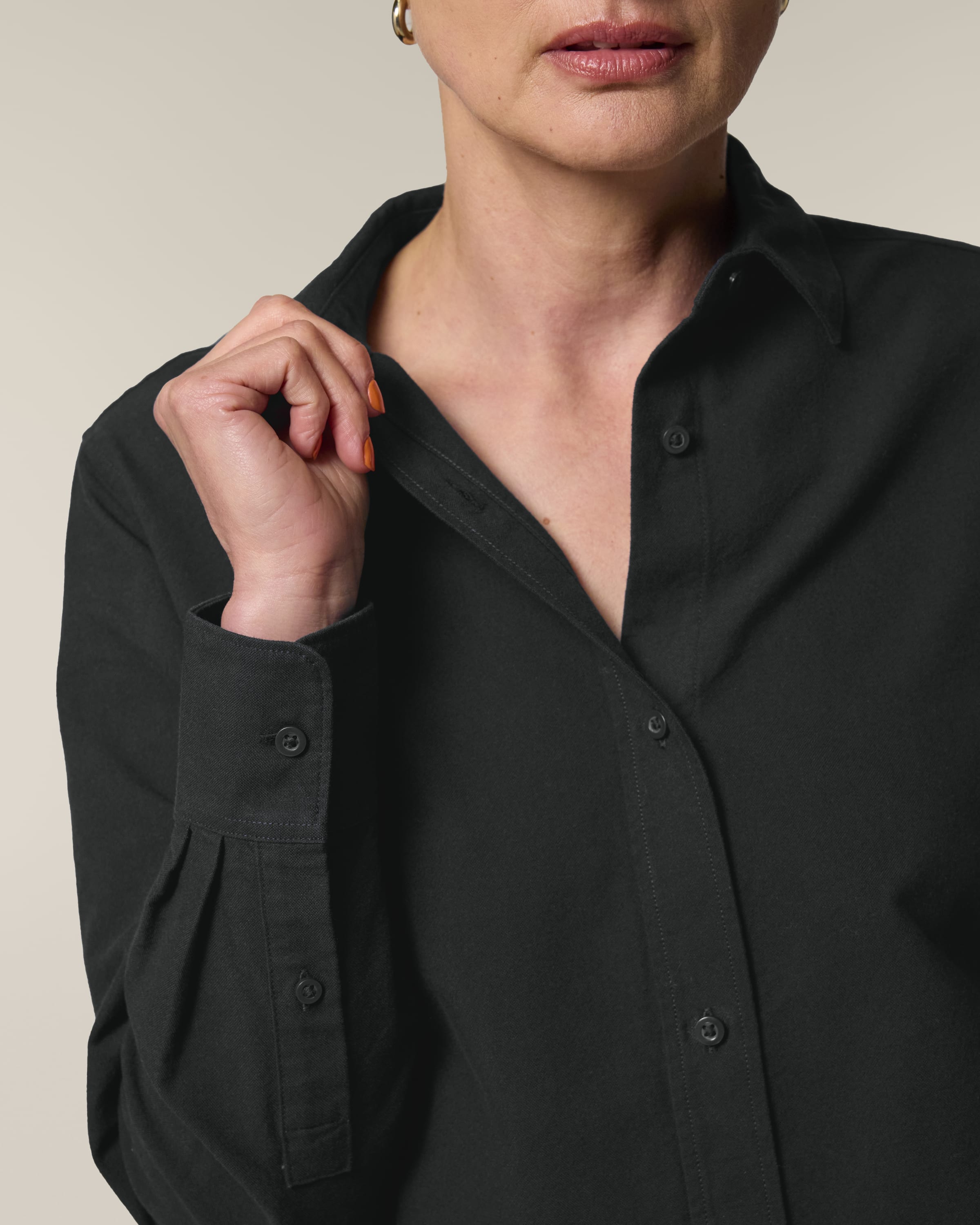Organic Cotton Oxford Long Sleeve Shirt: Womens