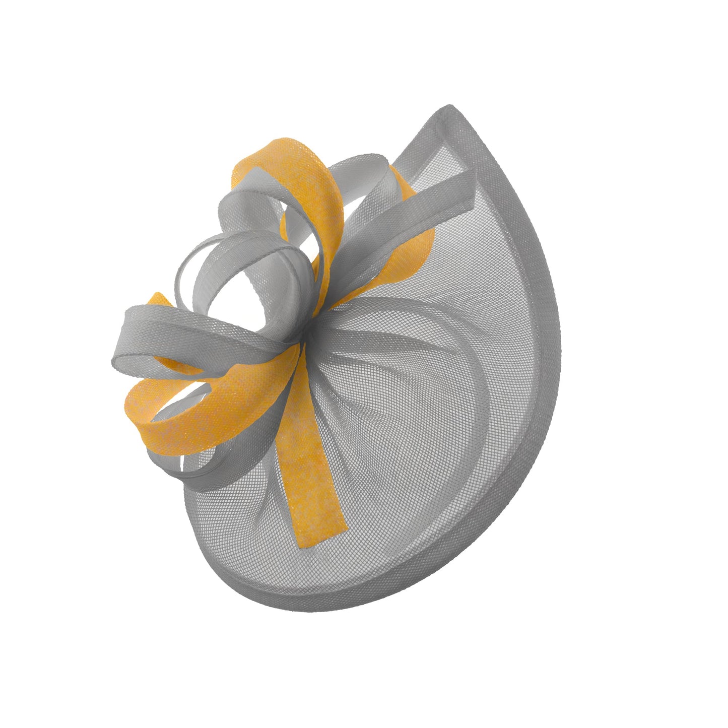 Caprilite Vegan MoonMix Hoop Fascinator Hat on Headband Wedding Ascot Races Bespoke Sinamay Disc - Silver Gold