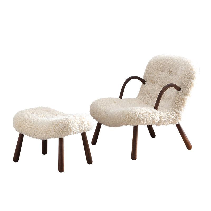 Philip Arc Armchair And Ottoman, Boucle